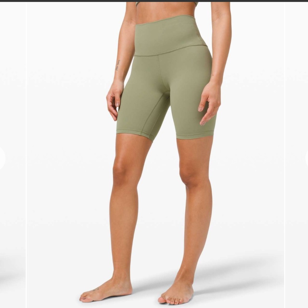 lululemon athletica Olive Green High-Rise Bike Shorts